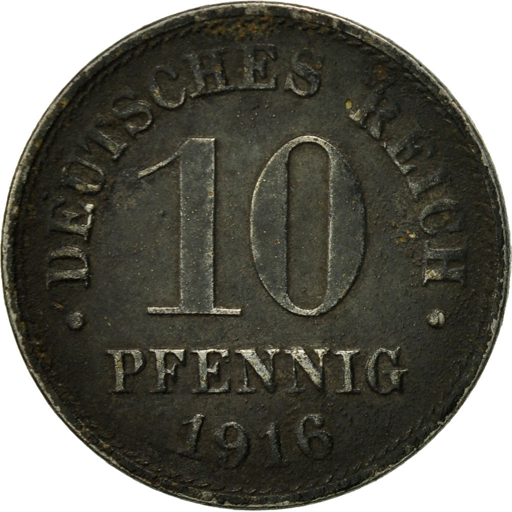 Coin, GERMANY - EMPIRE, 10 Pfennig, 1916, Berlin, EF(40-45), Iron, KM:20