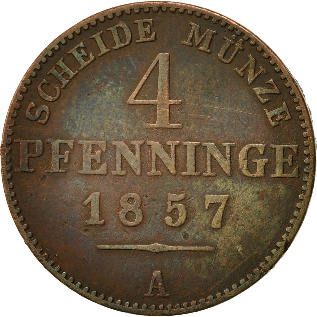 German States, PRUSSIA, Friedrich Wilhelm IV, 4 Pfennig, 1857, Berlin