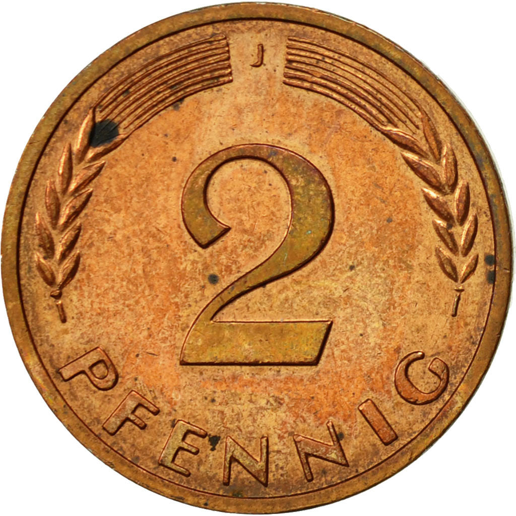 Coin, GERMANY - FEDERAL REPUBLIC, 2 Pfennig, 1970, Hambourg, EF(40-45), Copper