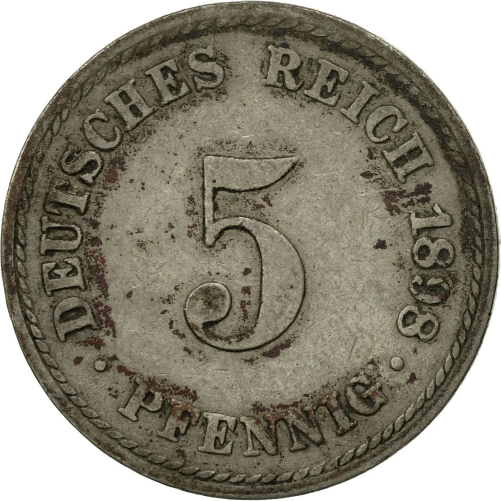 Coin, GERMANY - EMPIRE, Wilhelm II, 5 Pfennig, 1898, Berlin, VF(30-35)