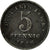 Moneda, ALEMANIA - IMPERIO, 5 Pfennig, 1918, BC+, Hierro, KM:19