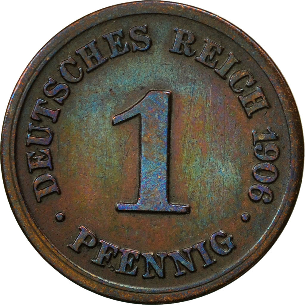 Coin, GERMANY - EMPIRE, Wilhelm II, Pfennig, 1906, Munich, VF(30-35), Copper