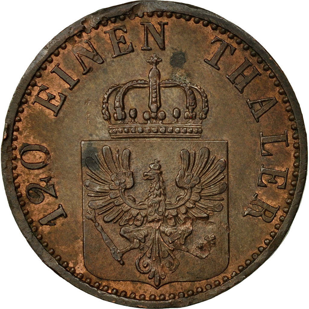 Monnaie, Etats allemands, PRUSSIA, Wilhelm I, 3 Pfennig, 1870, Berlin, TB+