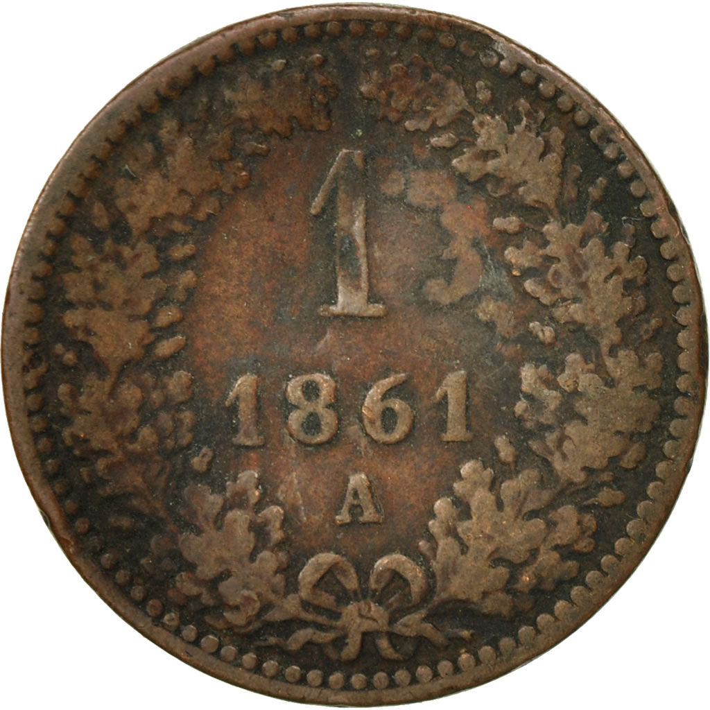 Austria, Franz Joseph I, Kreuzer, 1861, Vienne, VF(20-25), Copper, KM:2186