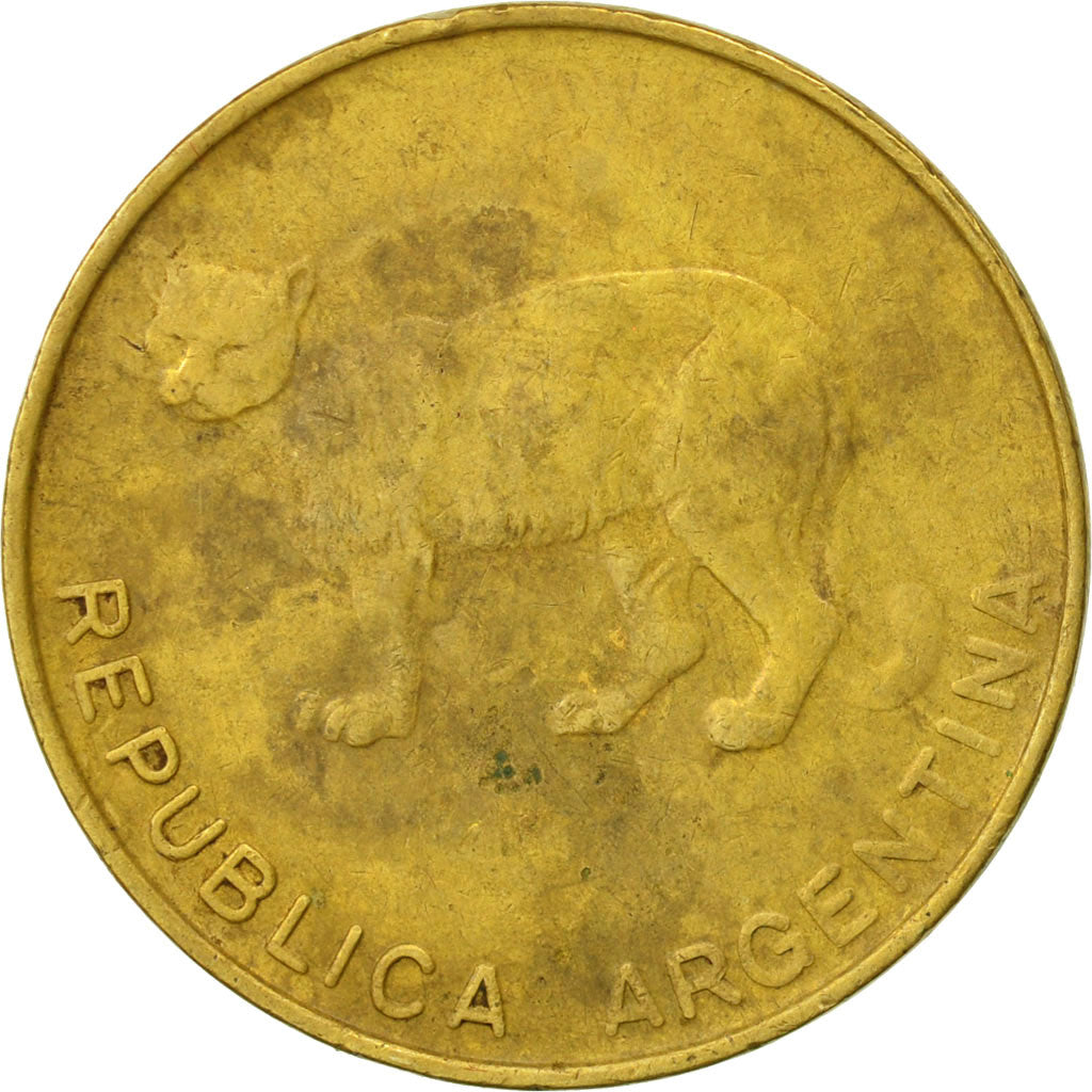 Moneda, Argentina, 5 Centavos, 1985, BC+, Latón, KM:97.1
