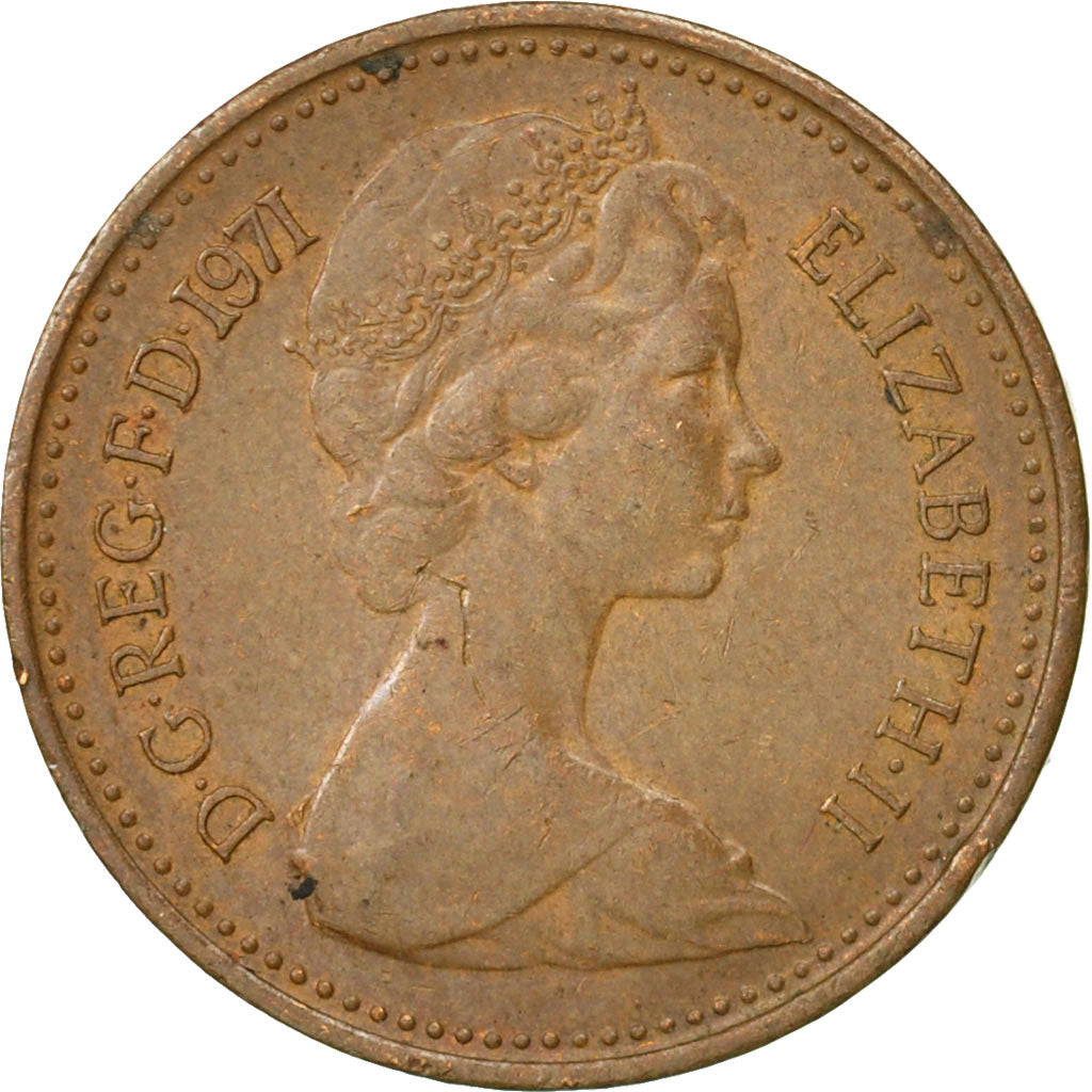 Moneta, Wielka Brytania, Elizabeth II, 1/2 New Penny, 1971, VF(30-35), Bronze