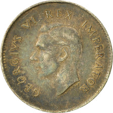 Moneda, Sudáfrica, George VI, 3 Pence, 1941, BC+, Plata, KM:26