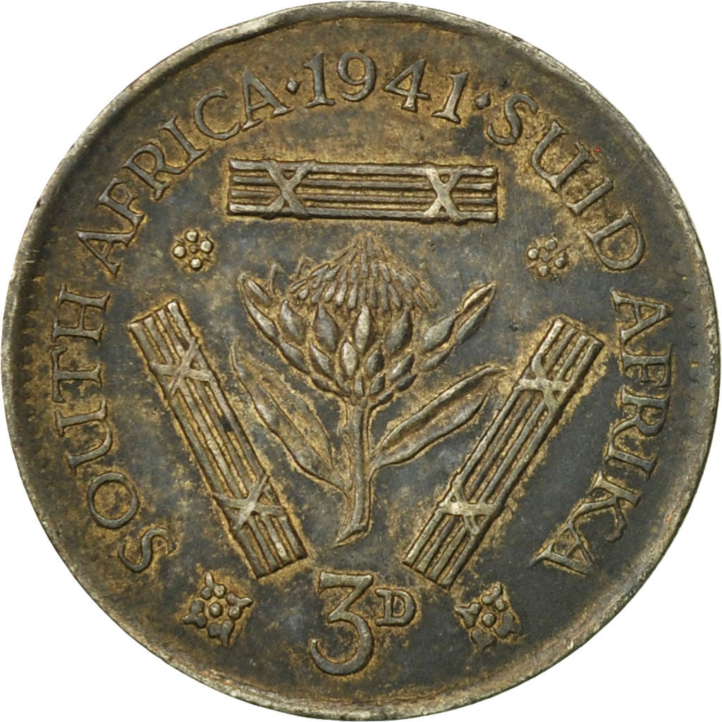 Monnaie, Afrique du Sud, George VI, 3 Pence, 1941, TB+, Argent, KM:26