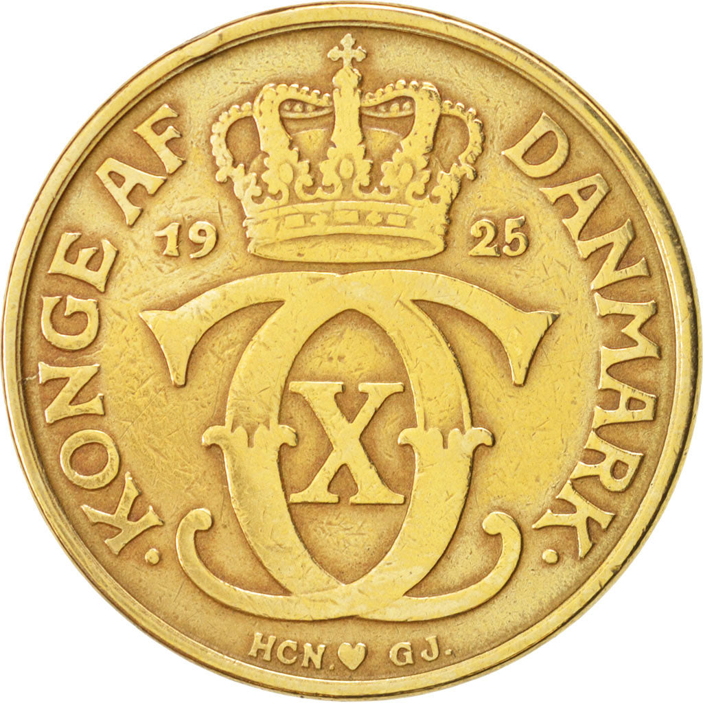 Moneta, Danimarca, Christian X, 2 Kroner, 1925, Copenhagen, MB+