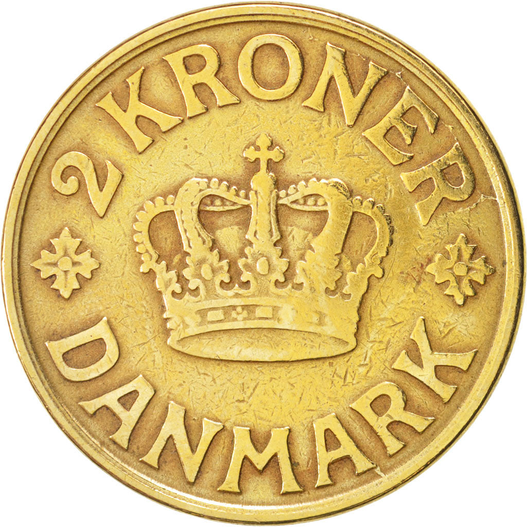 Moneta, Danimarca, Christian X, 2 Kroner, 1925, Copenhagen, MB+