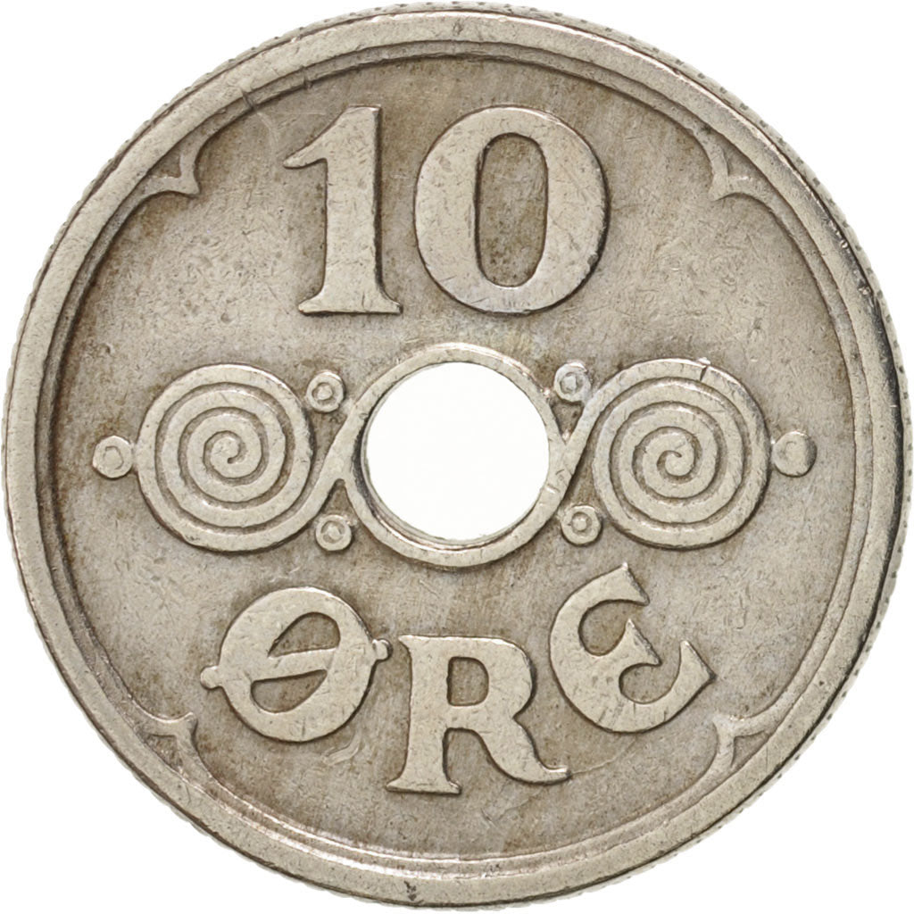 Denmark, Christian X, 10 Öre, 1924, Copenhagen, Copper-nickel, KM:822.1