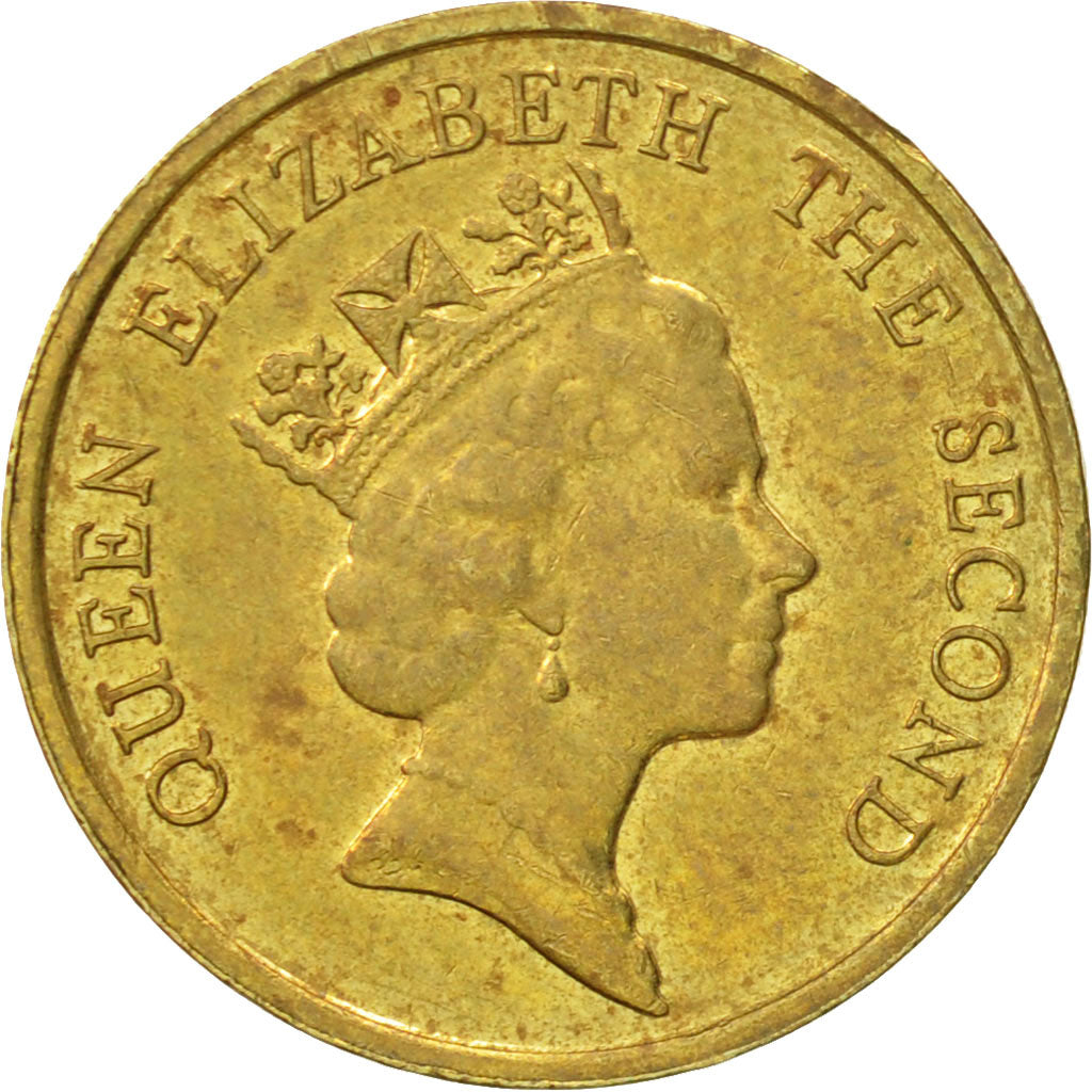Munten, Hong Kong, Elizabeth II, 10 Cents, 1986, ZF+, Nickel-brass, KM:55