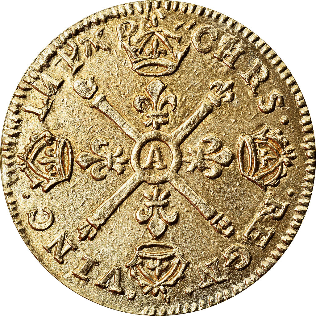 Francia, medalla, Reproduction Louis d'Or aux Insignes, Louis XIV, MDP, FDC