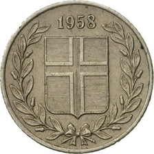 Moneda, Islandia, 25 Aurar, 1958, MBC+, Cobre - níquel, KM:11