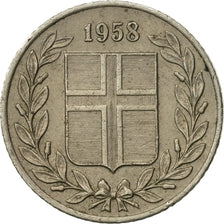 Coin, Iceland, 25 Aurar, 1958, AU(50-53), Copper-nickel, KM:11
