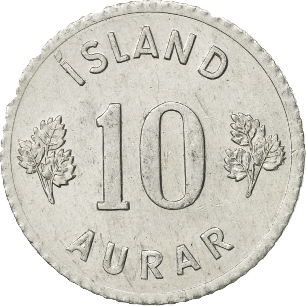 Coin, Iceland, 10 Aurar, 1970, AU(55-58), Aluminum, KM:10a