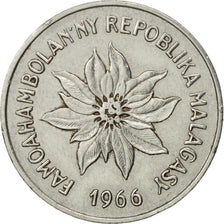 Moneda, Madagascar, 5 Francs, Ariary, 1966, Paris, MBC+, Acero inoxidable, KM:10