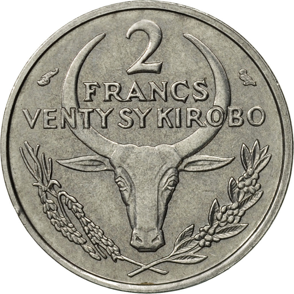 Monnaie, Madagascar, 2 Francs, 1965, Paris, SUP, Stainless Steel, KM:9