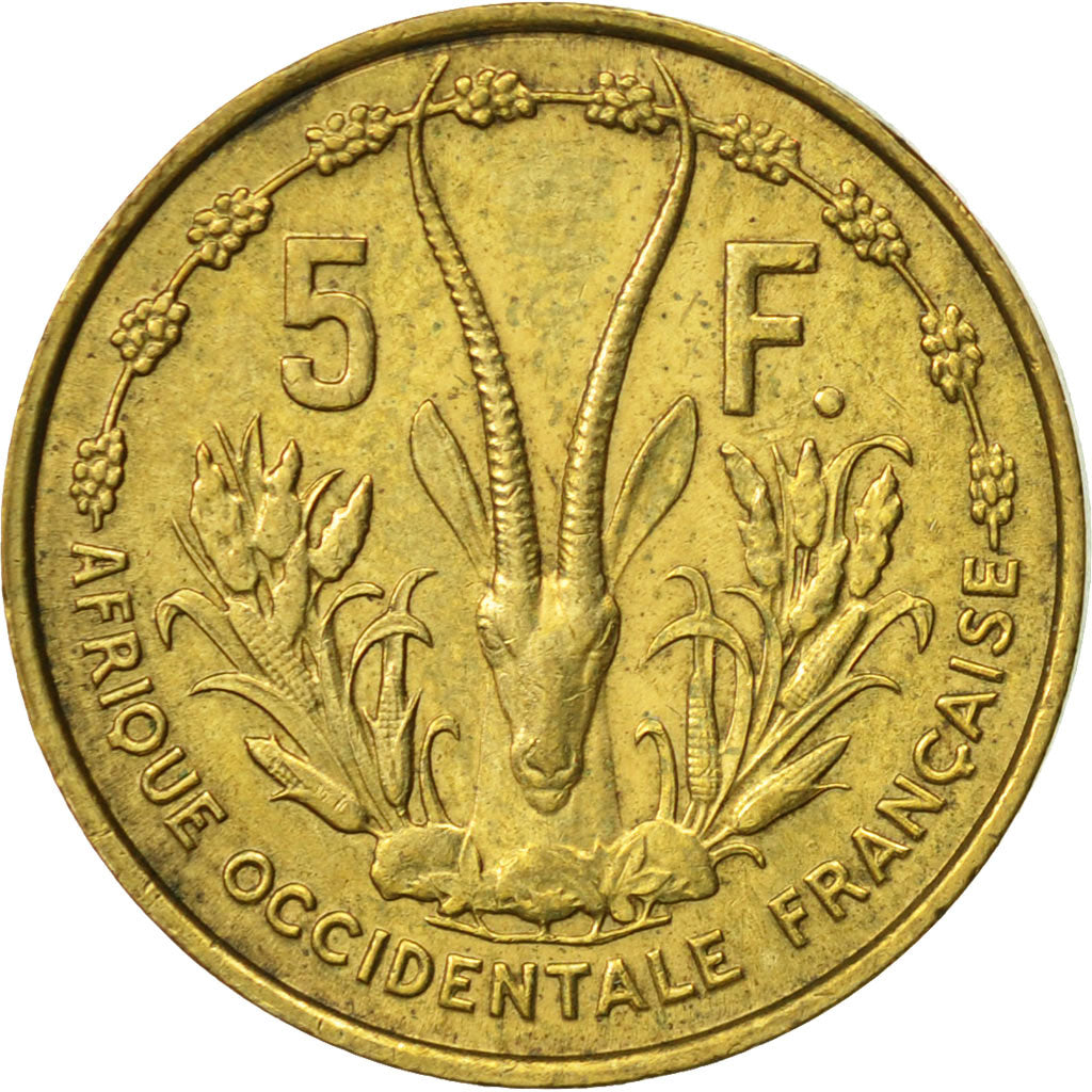 Coin, French West Africa, 5 Francs, 1956, AU(50-53), Aluminum-Bronze, KM:5