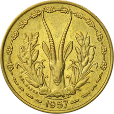 Africa occidentale francese, 10 Francs, 1957, BB+, Alluminio-bronzo, KM:8