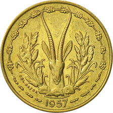 French West Africa, 10 Francs, 1957, AU(50-53), Aluminum-Bronze, KM:8
