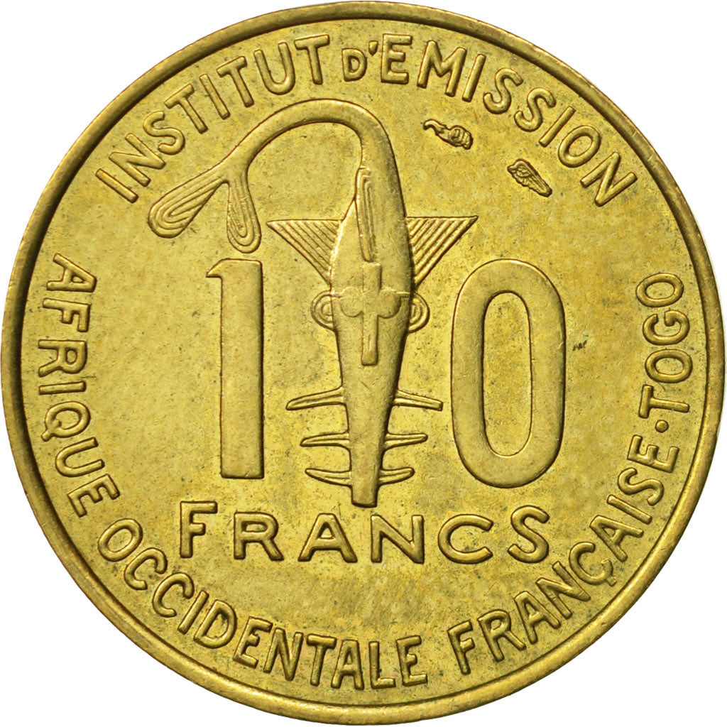 French West Africa, 10 Francs, 1957, AU(50-53), Aluminum-Bronze, KM:8