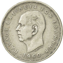 Coin, Greece, Paul I, 20 Drachmai, 1960, VF(30-35), Silver, KM:85