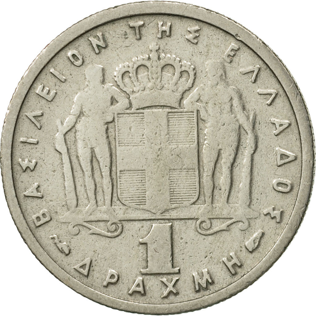 Coin, Greece, Paul I, Drachma, 1954, VF(30-35), Copper-nickel, KM:81