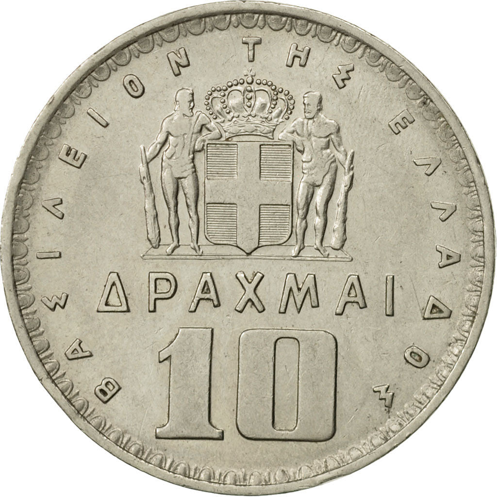 Monnaie, Grèce, Paul I, 10 Drachmai, 1959, TB+, Nickel, KM:84