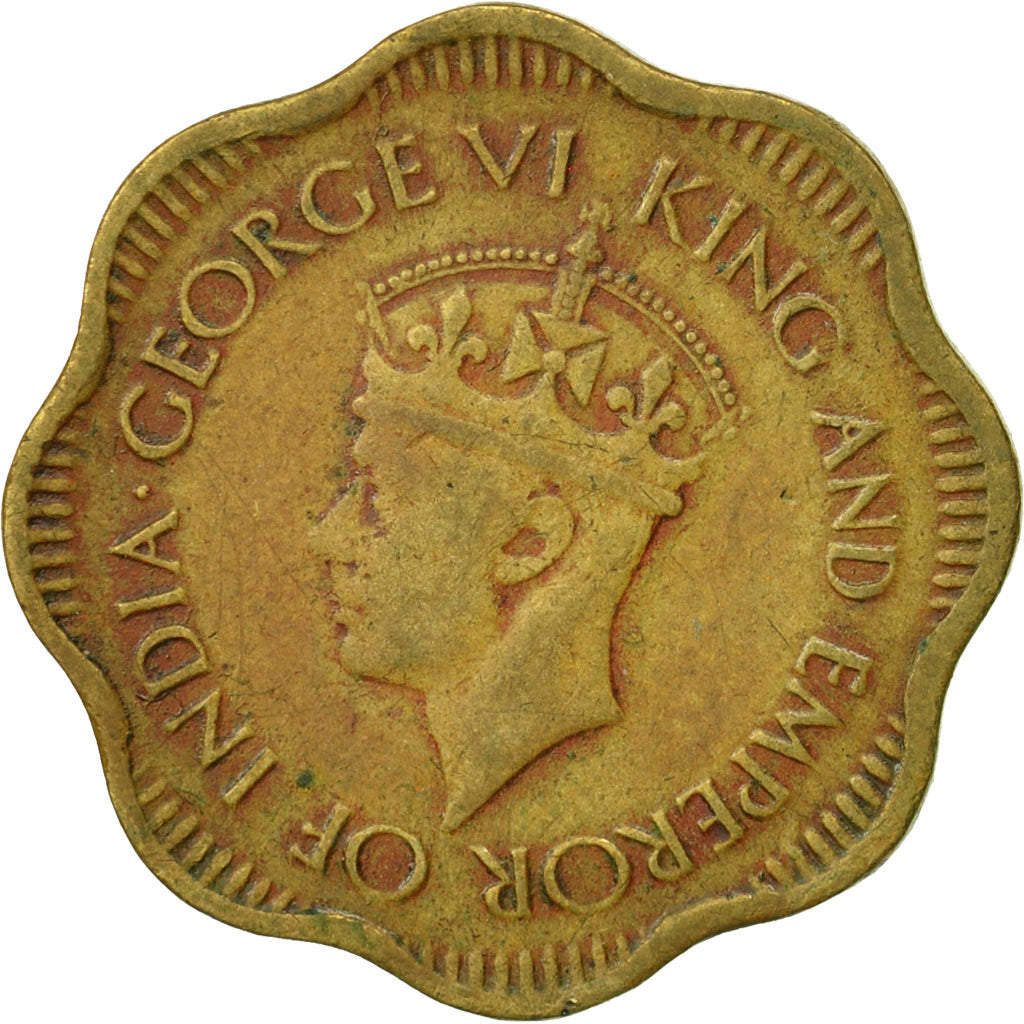 Monnaie, Ceylon, George VI, 10 Cents, 1944, TB+, Nickel-brass, KM:118