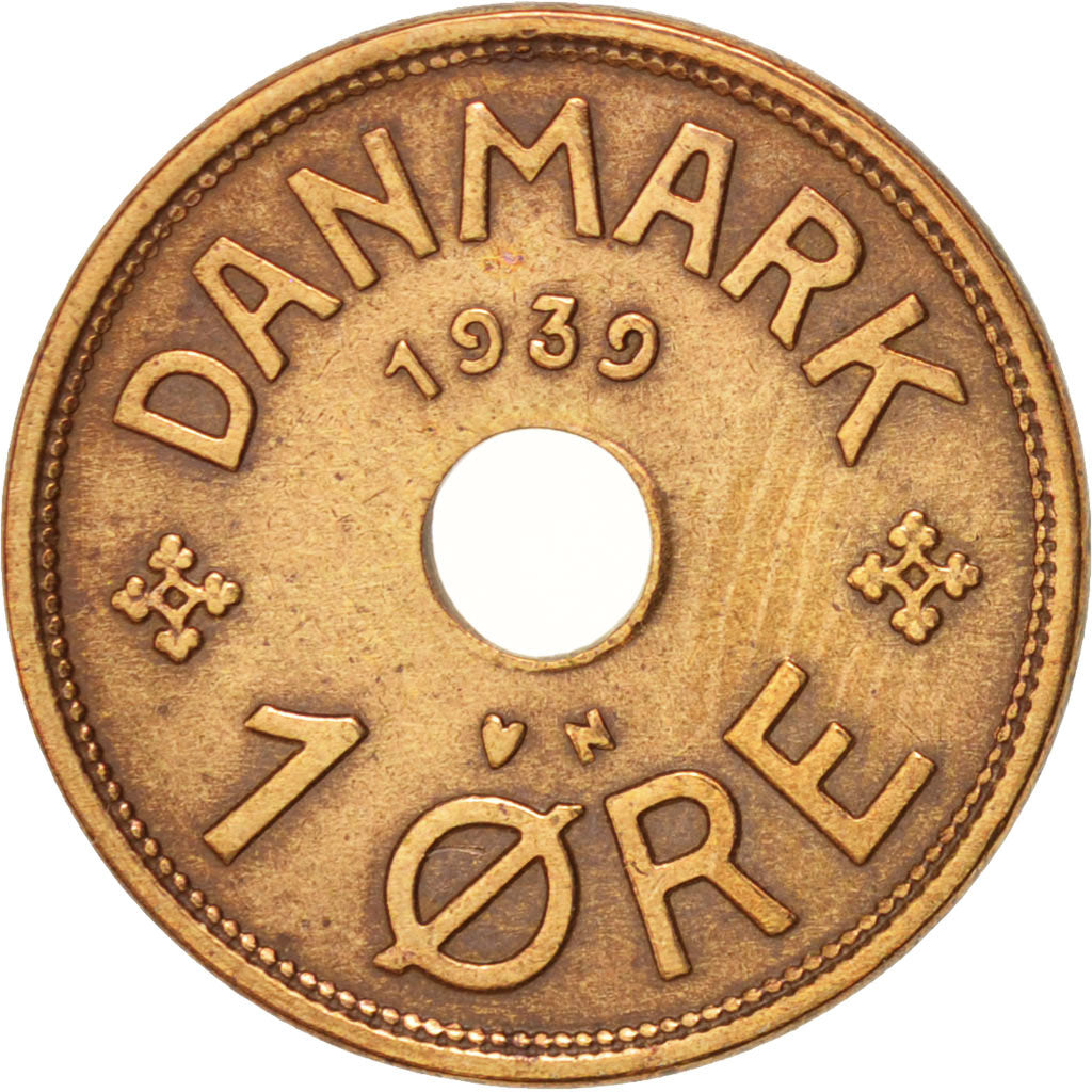 Danimarca, Christian X, Ore, 1939, Copenhagen, BB, Bronzo, KM:826.2