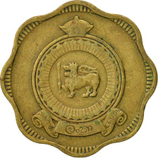 Ceylon, Elizabeth II, 10 Cents, 1963, TB+, Nickel-brass, KM:130