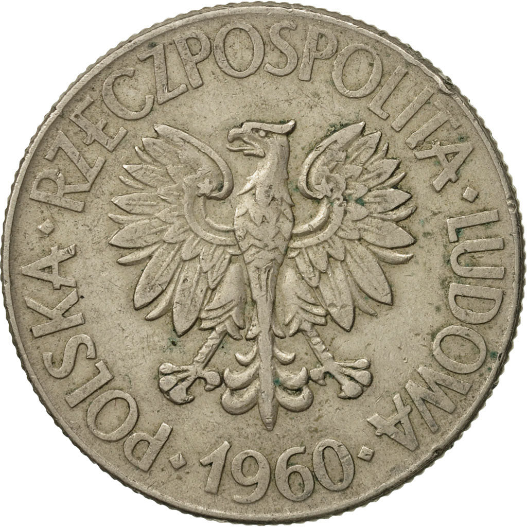 Moneda, Polonia, 10 Zlotych, 1960, Warsaw, BC+, Cobre - níquel, KM:50
