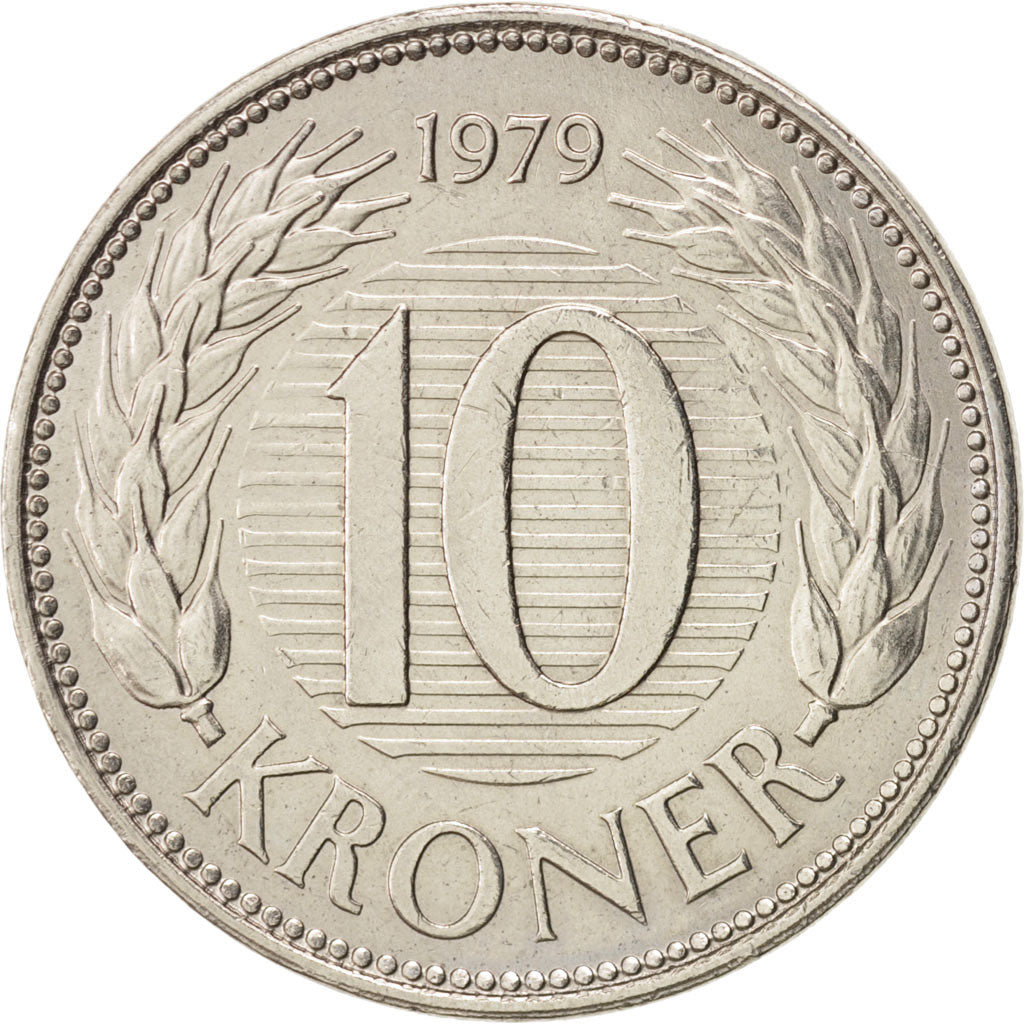 Münze, Dänemark, Margrethe II, 10 Kroner, 1979, Copenhagen, VZ+