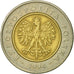 Moneda, Polonia, 5 Zlotych, 1994, Warsaw, MBC+, Bimetálico, KM:284
