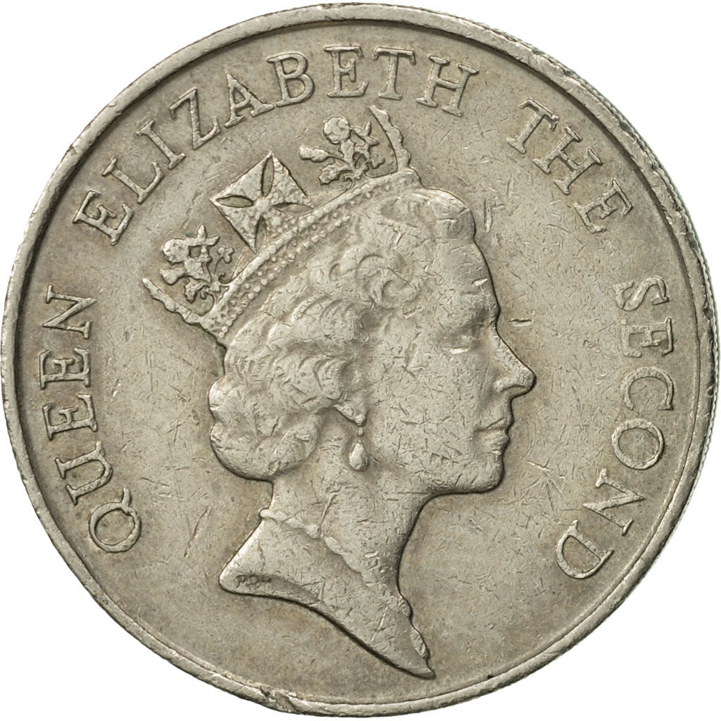 Hong Kong, Elizabeth II, 5 Dollars, 1987, EF(40-45), Copper-nickel, KM:56