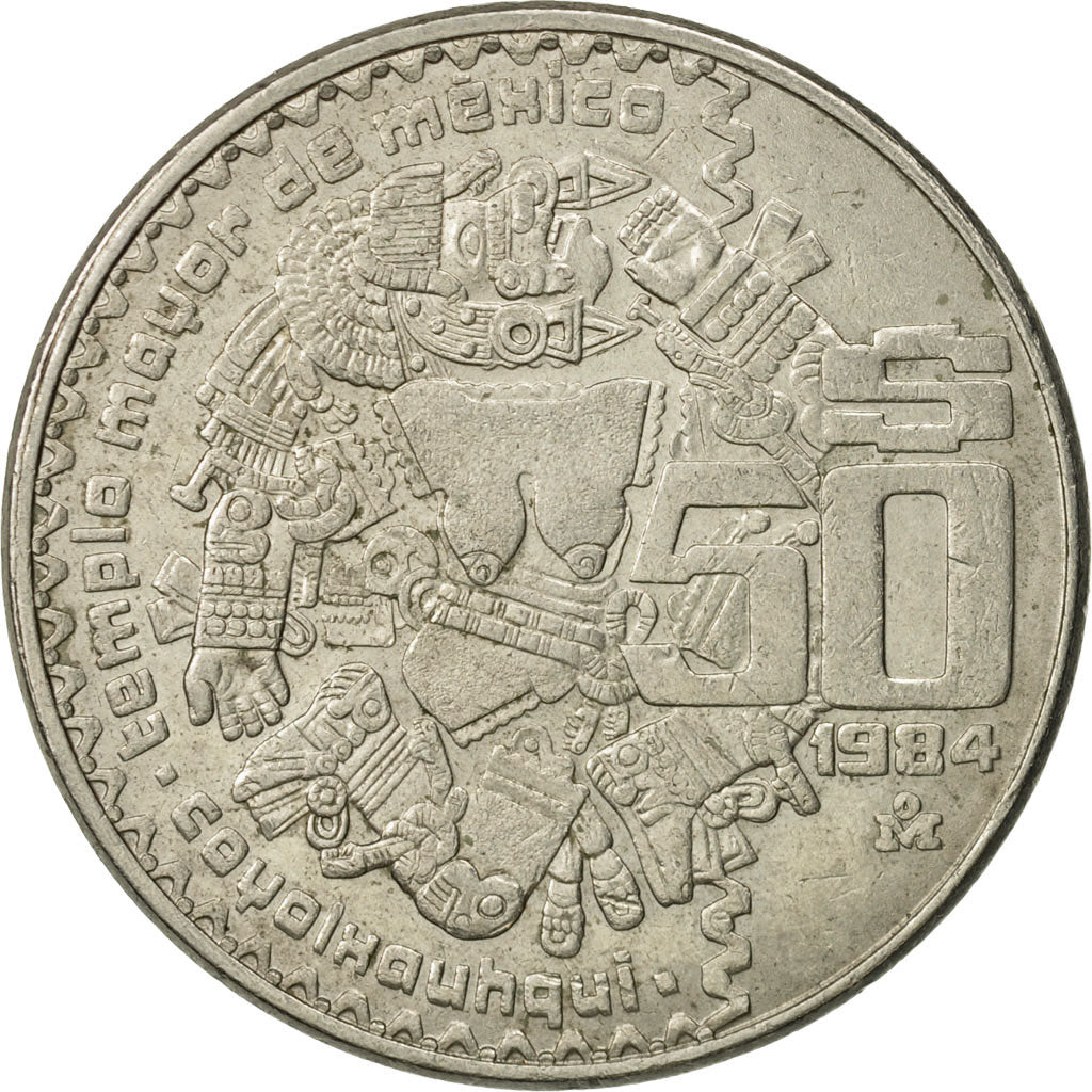 Coin, Mexico, 50 Pesos, 1984, Mexico City, EF(40-45), Copper-nickel, KM:490