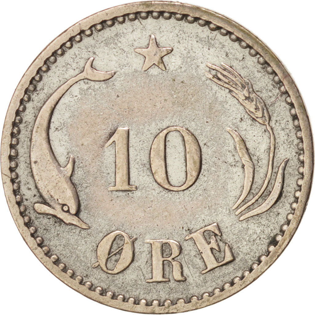 Danimarca, Christian IX, 10 Öre, 1905, Copenhagen, MB+, Argento, KM:795.2