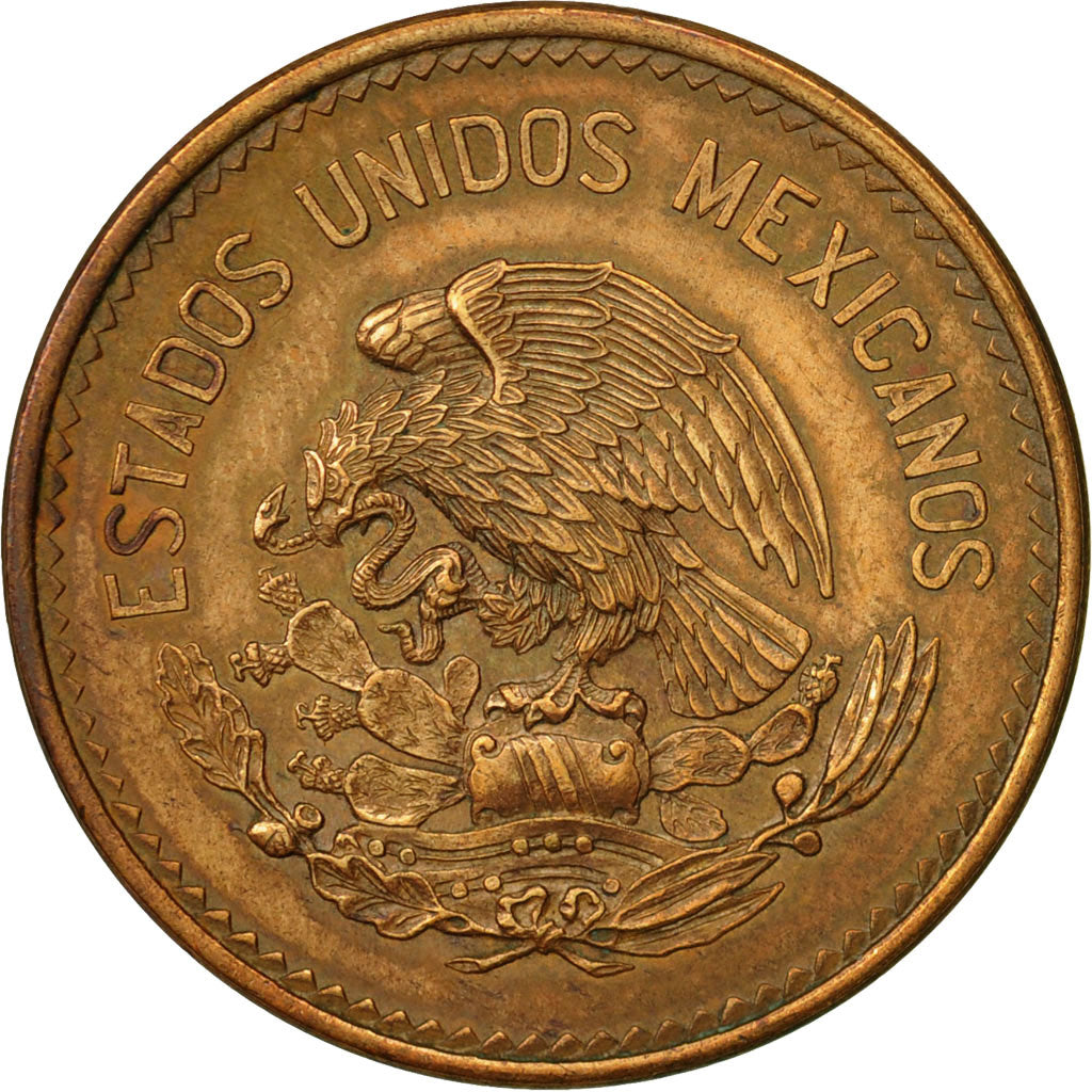 Mexico, 20 Centavos, 1951, Mexico City, EF(40-45), Bronze, KM:439