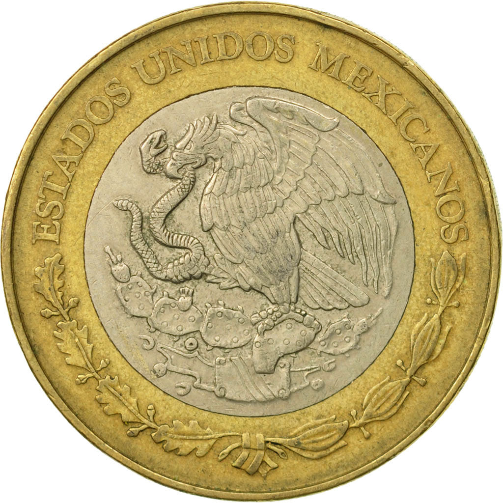 Mexico, 20 Pesos, 2000, Mexico City, EF(40-45), Bi-Metallic, KM:638