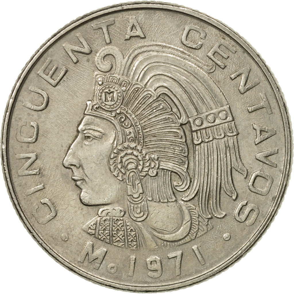 Moneda, México, 50 Centavos, 1971, Mexico City, MBC, Cobre - níquel, KM:452