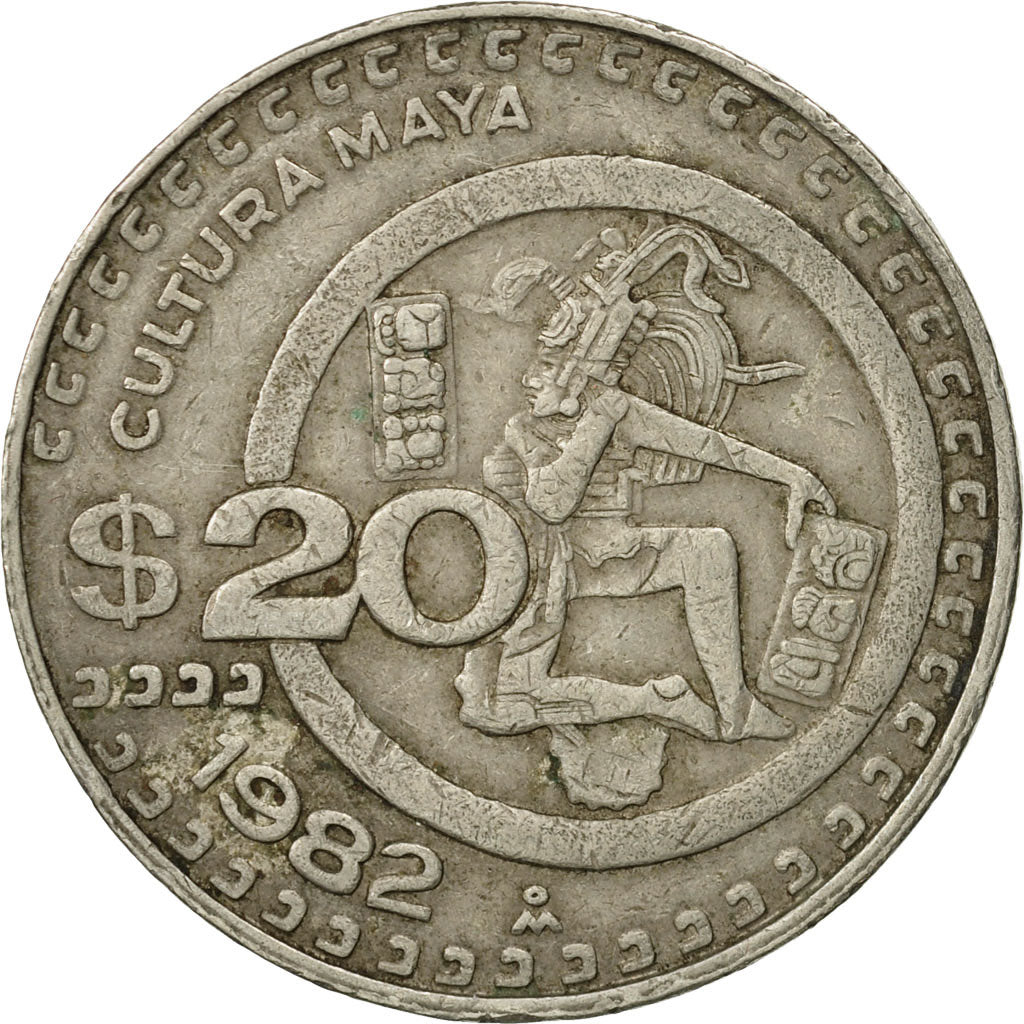 Moneta, Mexico, 20 Pesos, 1982, Mexico City, VF(30-35), Miedź-Nikiel, KM:486