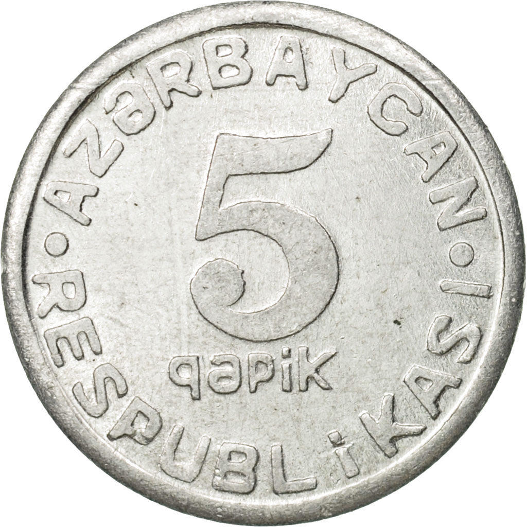 Azerbaijan, 5 Qapik, 1993, AU(55-58), Aluminum, KM:1a