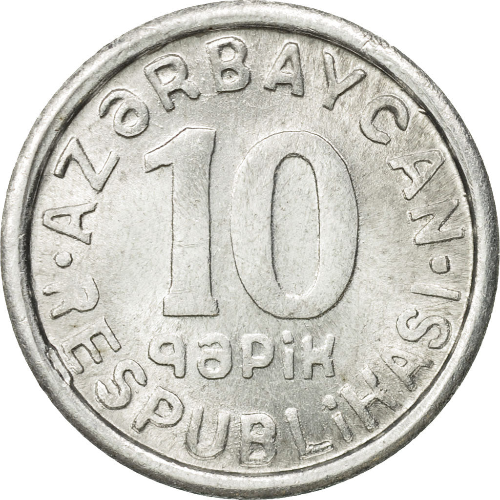 Azerbaijan, 10 Qapik, 1992, AU(55-58), Aluminum, KM:2
