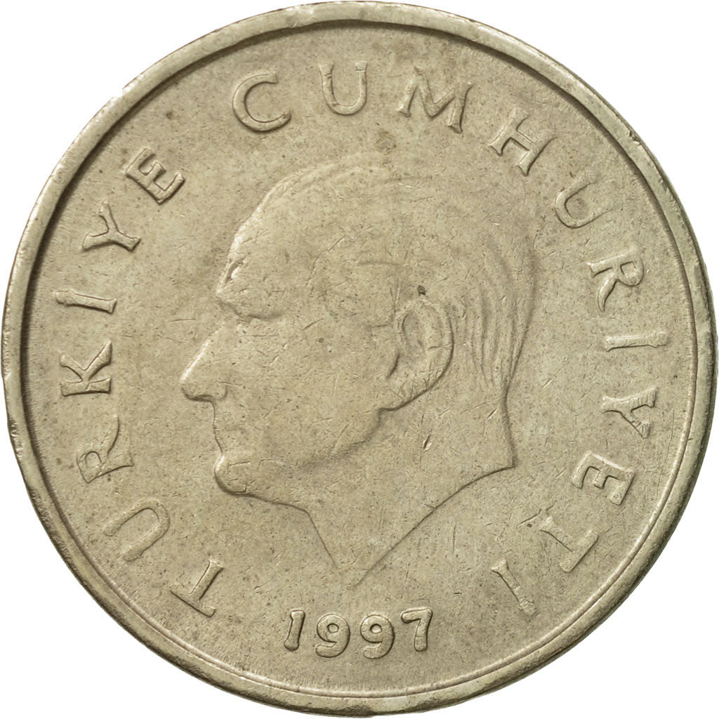 Coin, Turkey, 50000 Lira, 50 Bin Lira, 1997, EF(40-45), Copper-Nickel-Zinc