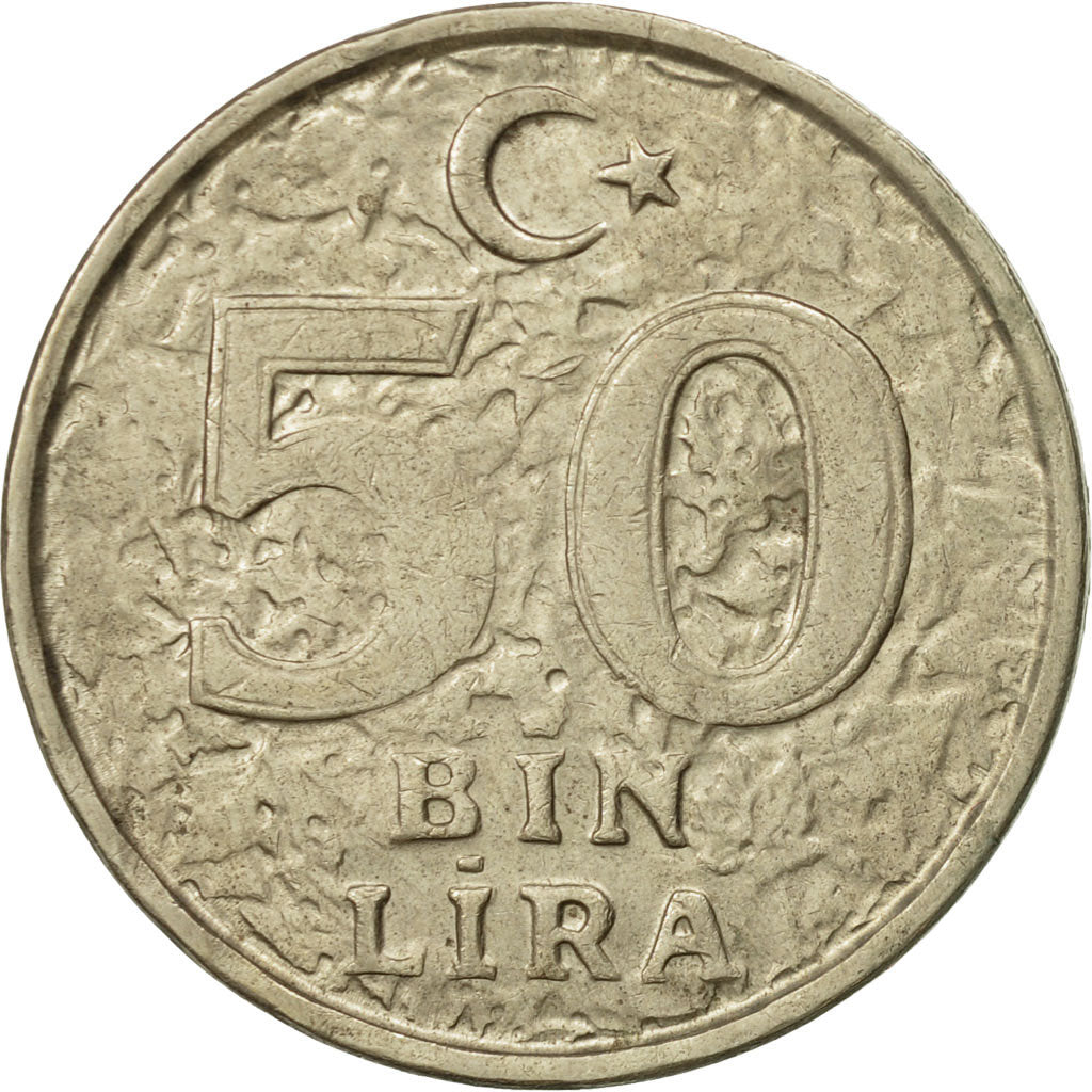 Coin, Turkey, 50000 Lira, 50 Bin Lira, 1997, EF(40-45), Copper-Nickel-Zinc