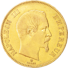 France, Napoleon III, 100 Francs, 1855, Strasbourg, Gold, KM:786.2