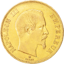 Francia, Napoleon III, Napoléon III, 100 Francs, 1855, Strasbourg, BB, Oro,...