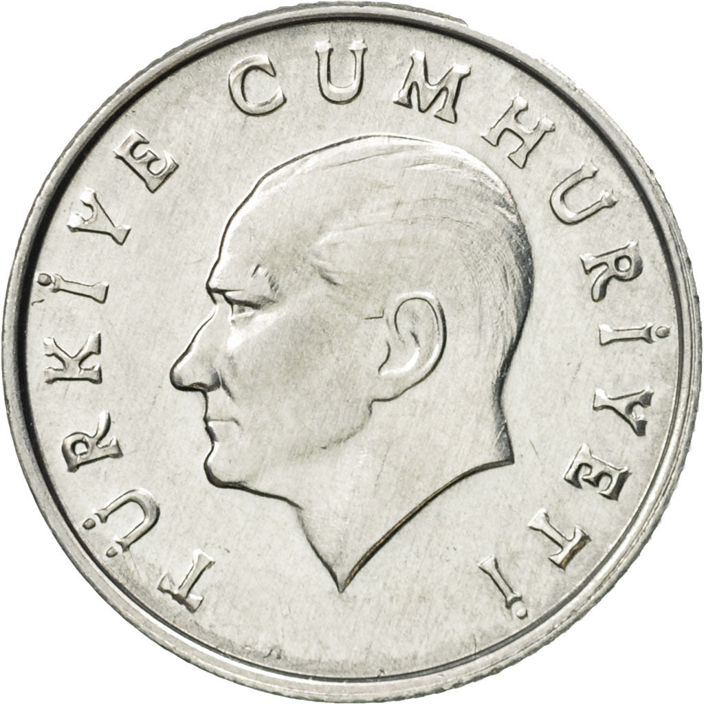 Turkey, 5 Lira, 1987, AU(55-58), Aluminum, KM:963