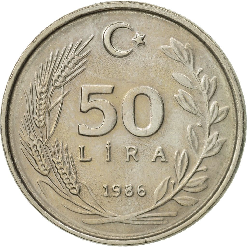 Moneta, Turchia, 50 Lira, 1986, SPL-, Rame-nichel-zinco, KM:966